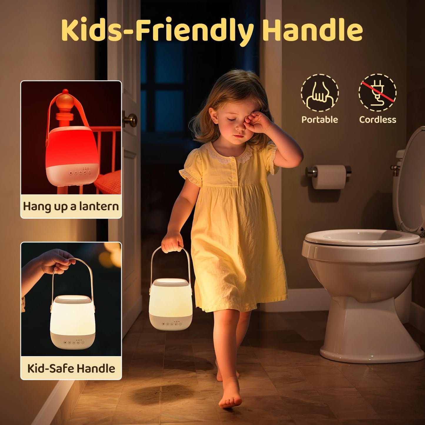 Skiennix Baby Night Light Sound Machine - 35 Colors & 12 White Noises | Portable USB Rechargeable Lamp