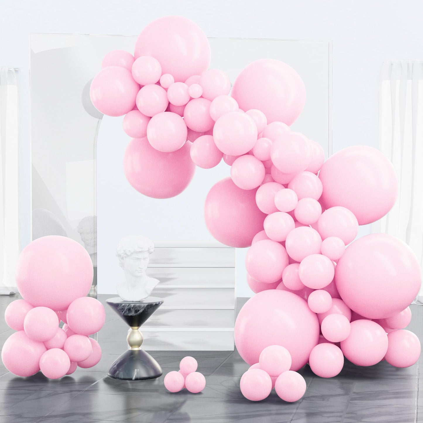 PartyWoo Baby Pink Balloons 100 pcs Different Sizes of 18 12 10 5 Inch Pastel Pale Light Pink Balloons Arch Kit Garland for Baby Shower Gender Reveal Birthday Princess Party Decorations Pink-Q05