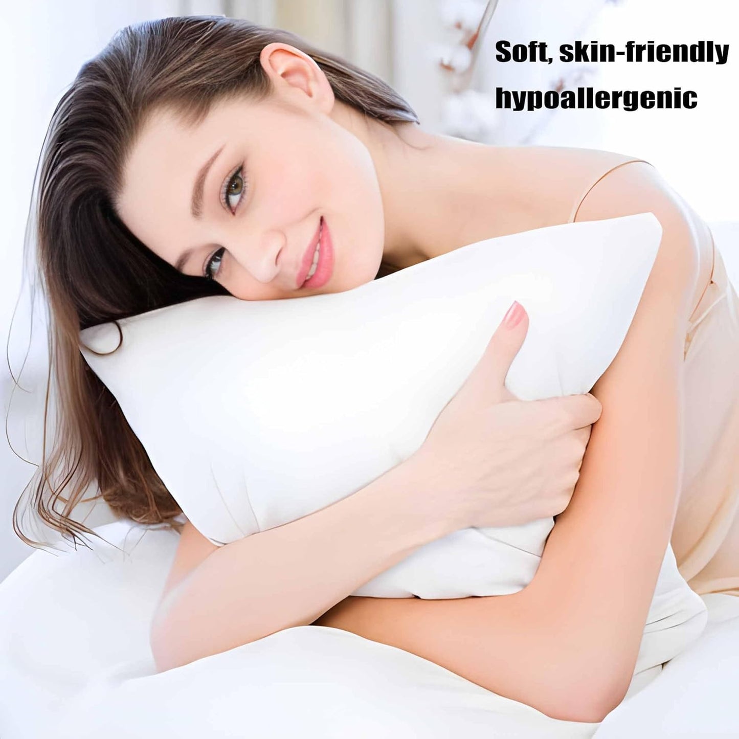 Acteb King Size Ultra Thin Bed Pillows - Soft, Hypoallergenic & Machine Washable | Set of 2 (20"x36")