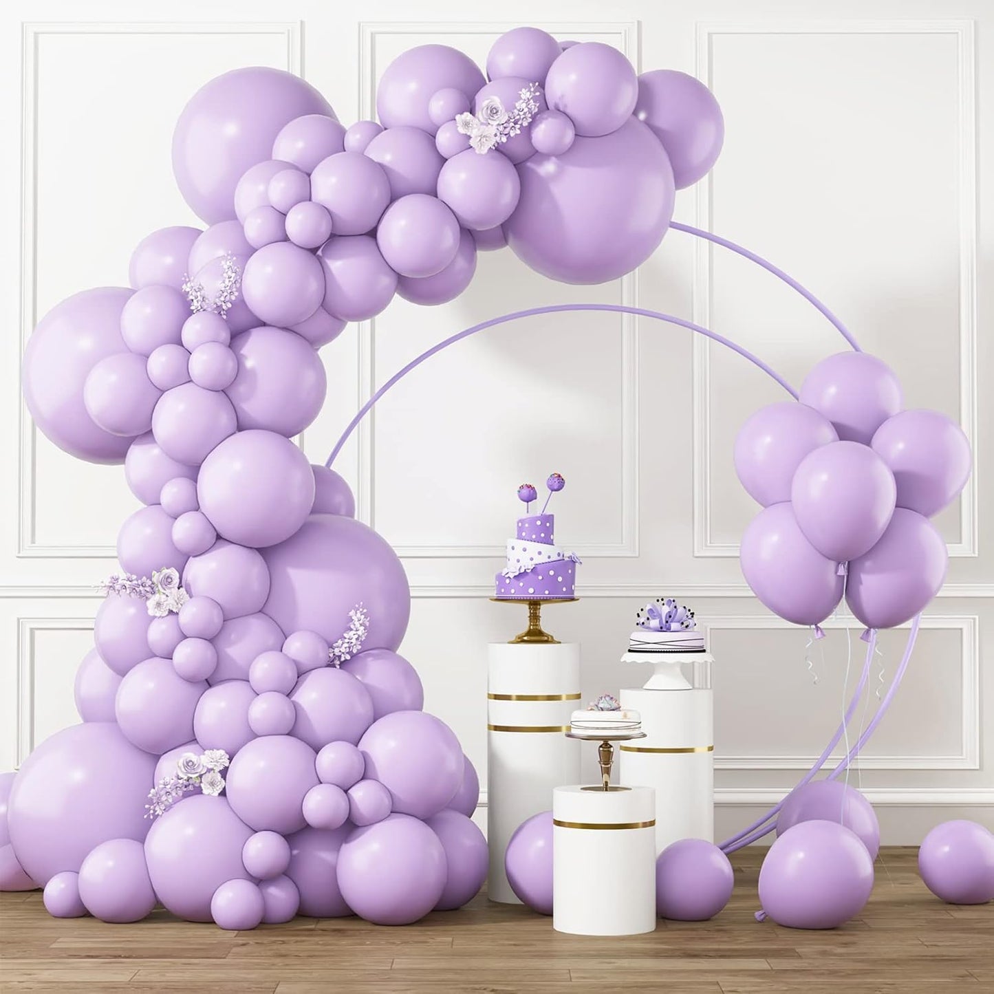RUBFAC Lavender Purple Balloons - 105pcs in Various Sizes for Garland & Arch | Perfect for Birthday & Baby Shower Decor