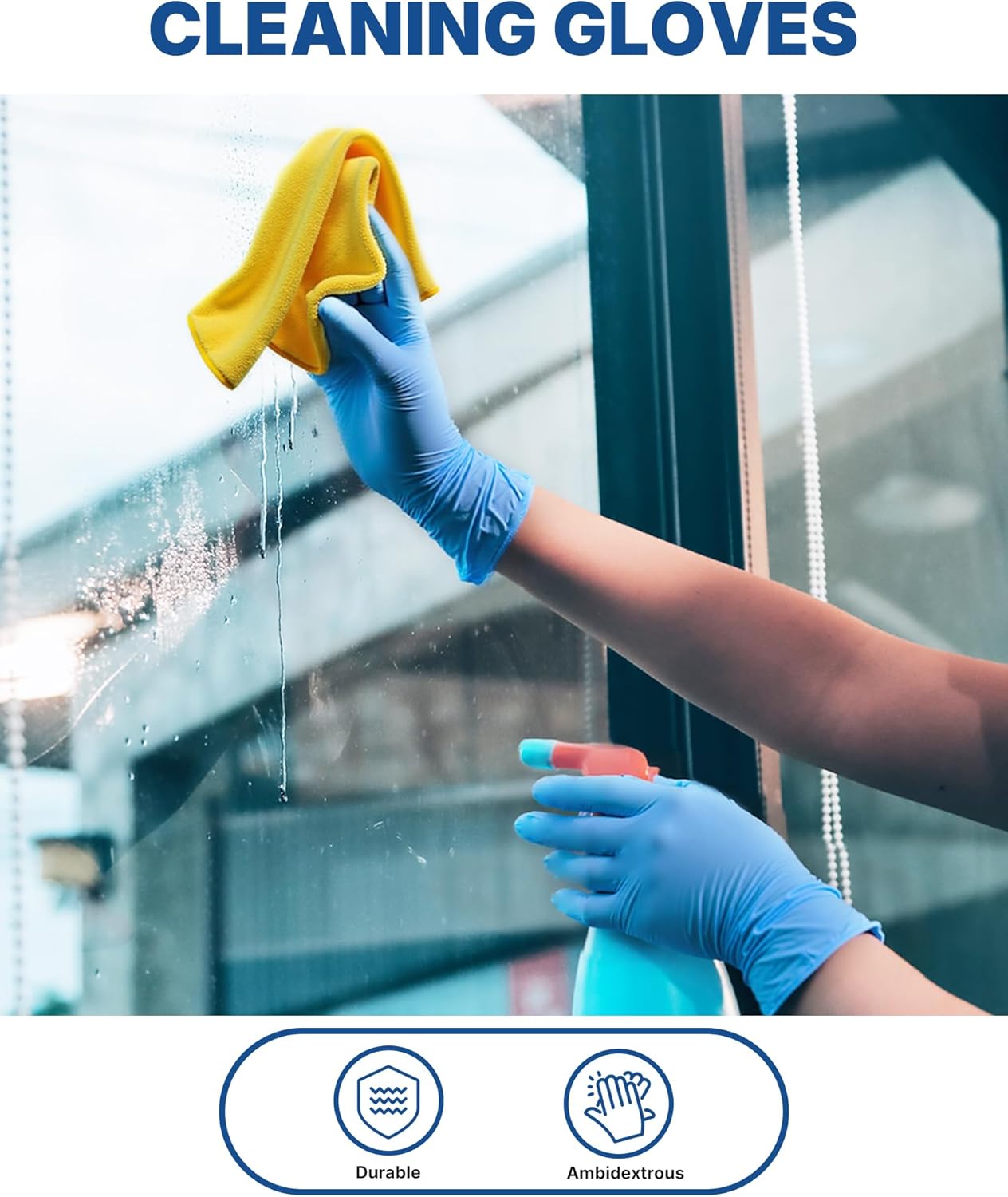 Schneider Blue Vinyl Exam Gloves - Powder-Free, Latex-Free, Non-Sterile | Case of 1000, 4-Mil Thickness