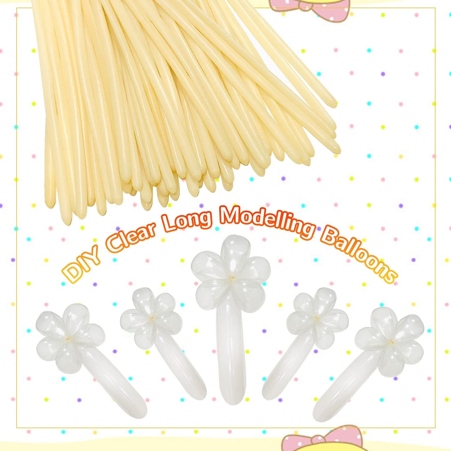 260 Balloons Clear Long Balloons 100 Pack Twisting Animal Balloon Thickening Latex Transparent Modeling Long Magic Balloons for Animal Model Weddings Birthdays Festival Party Decorations