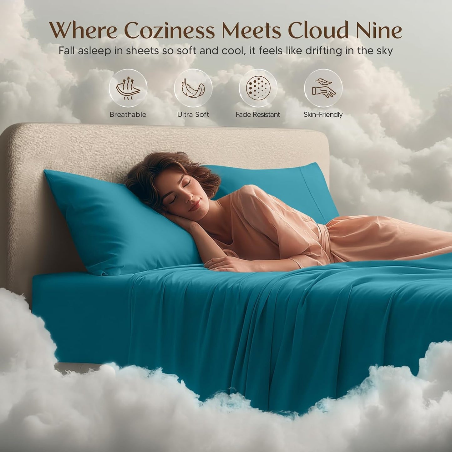 Utopia Bedding Twin Sheet Set - Soft & Breathable 3-Piece Microfiber Bed Sheets | Denim Blue