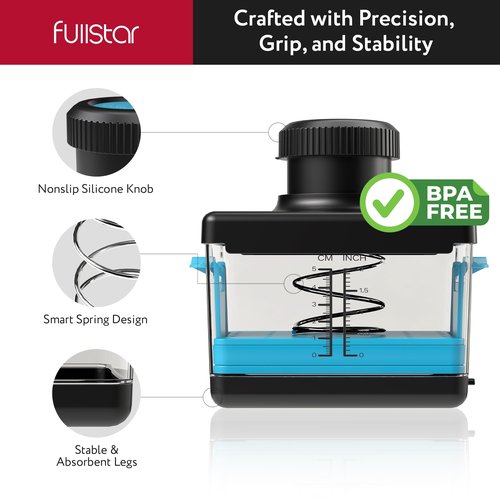 Fullstar 2-in-1 Tofu Press & Cutter, Dishwasher Safe, BPA-Free, Press Box for Extra Firm & Silken Tofu (Blue)