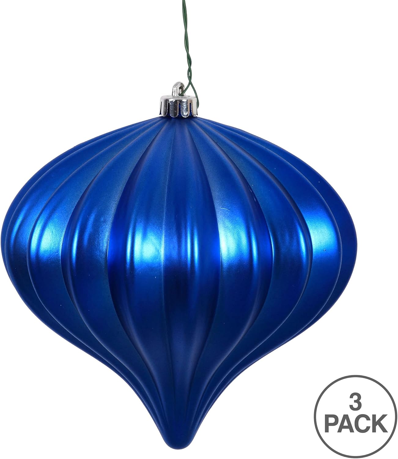 Burnished Orange Matte Onion Christmas Ornaments - UV Treated, Set of 3 by Vickerman