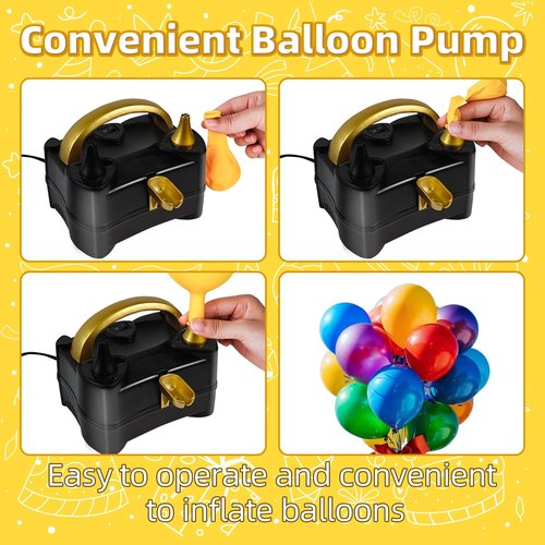 Bezente Rainbow Latex Balloons - 100 Pack with Electric Balloon Pump for Vibrant Celebrations