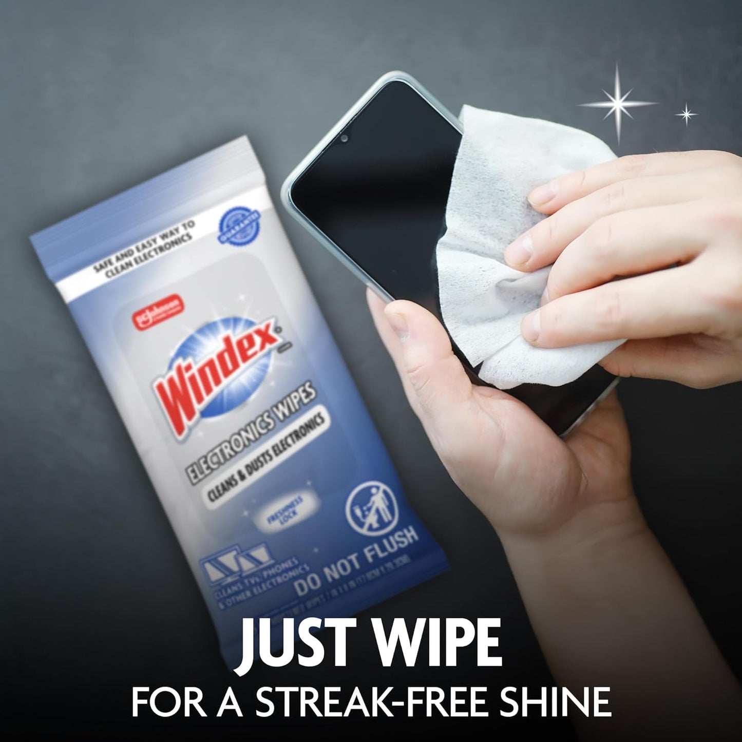 Windex Electronic Cleaning Wipes - Pre-Moistened Screen Wipes for TVs & Phones | 25 Count (Pack of 3)