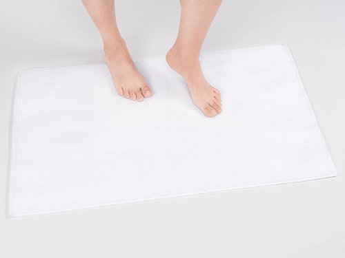 Cotton Paradise 100% Cotton Bath Mat - Non-Slip, Soft & Absorbent, 20x34 Inch, Quick Dry, White