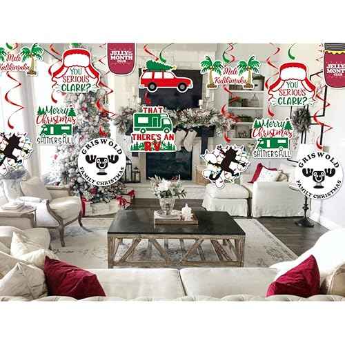 Christmas Vacation Hanging Swirls Party Decorations,National Christmas Vacation Decorations,Christmas Party Decoration,Christmas Vacation Party Supplies,Christmas Holiday Vacation Birthday Party Decor