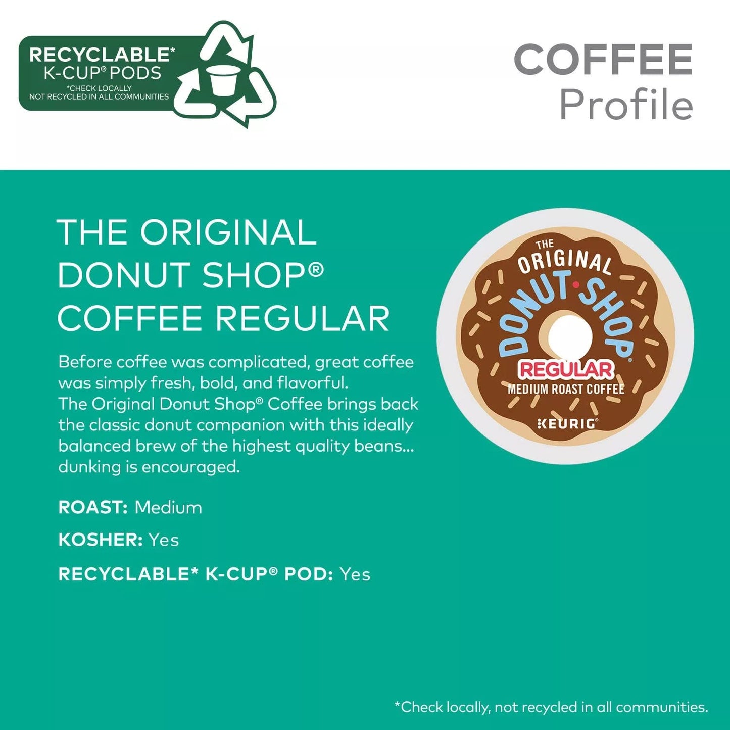 Original Donut Shop K-Cup Pack - Regular Coffee Pods | 100 Count for Keurig Machines