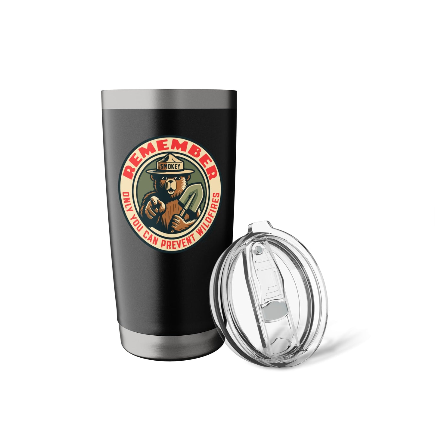 Remember Only You Vintage Smokey Bear Seal Retro Stainless Steel Insulated Tumbler