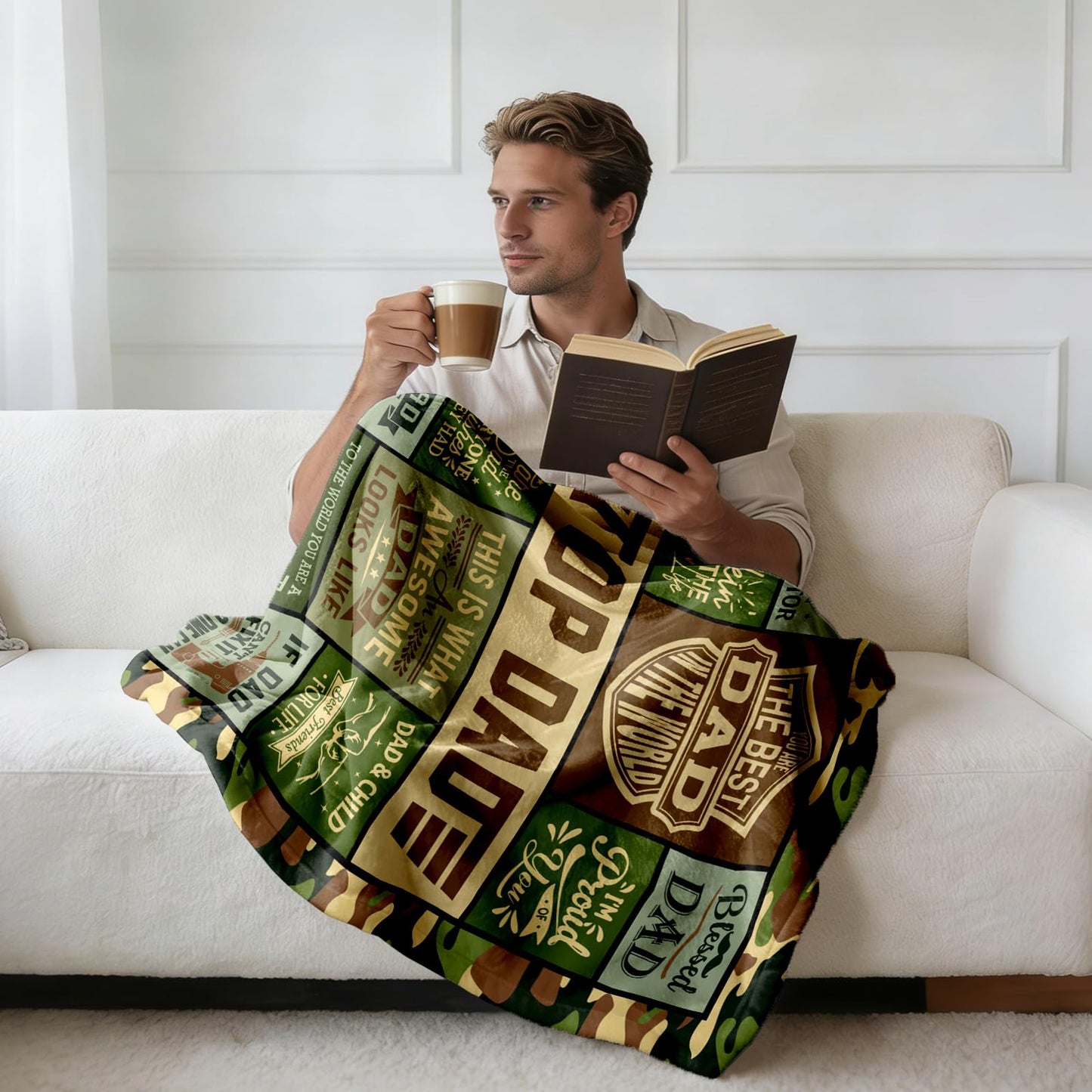 HCDER Papaw Gifts from Grandkids, Gift for Papaw Throw Blanket 60"X 50", Grandpa Gifts from Granddaughter, Best Grandpa Ever Gift Ideas for Father's Day/Birthday/Anniversary/Christmas