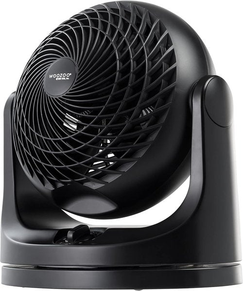 IRIS USA WOOZOO Oscillating Desk Fan - 3 Speeds, 36ft Air Distance, 29db Quiet Motor | Compact Black Design for Bedroom & Office