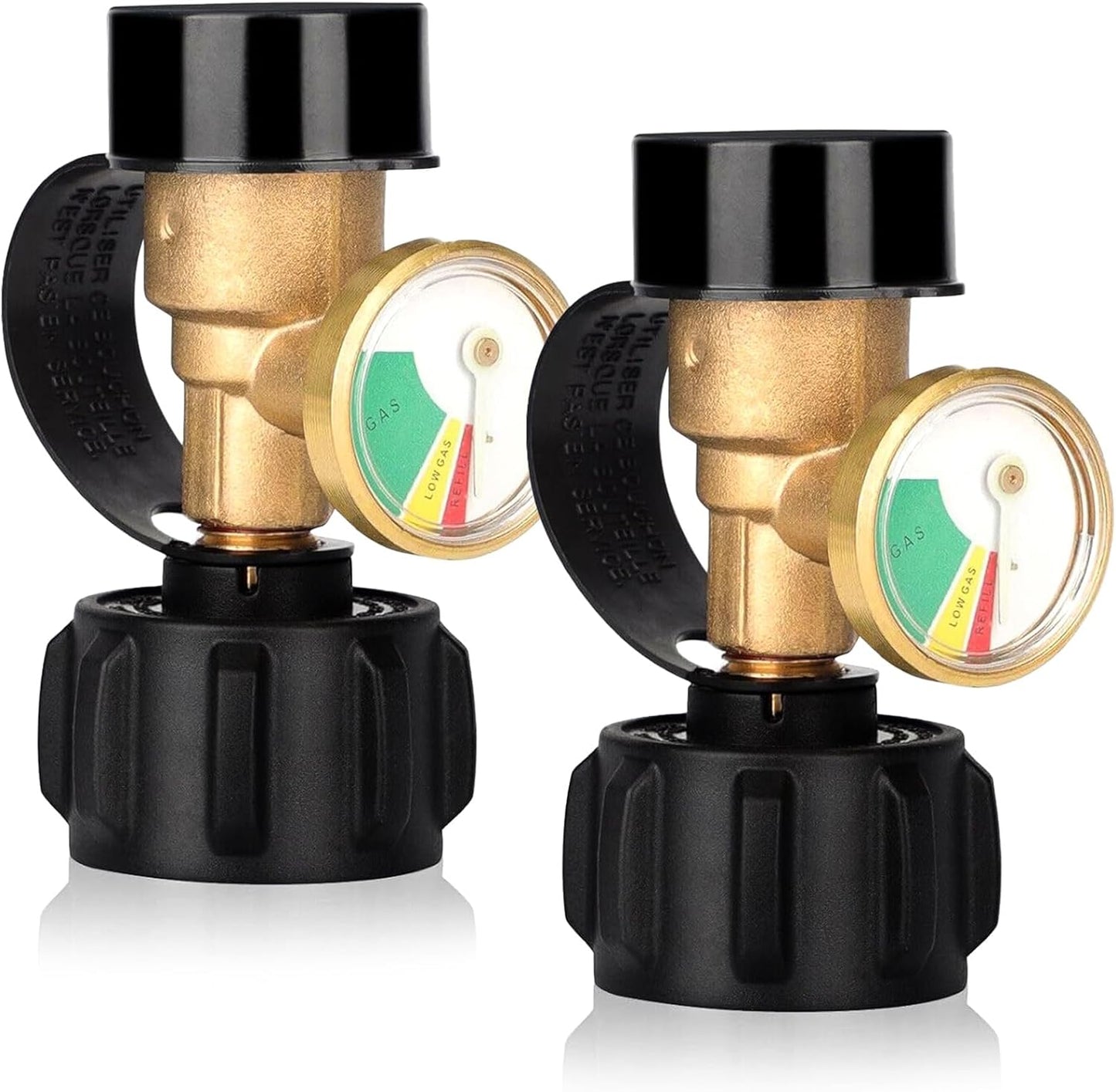 Llamaviva Propane Tank Gauge with Leak Detector - Universal Level Indicator for 5-40lb Tanks | 2-Pack