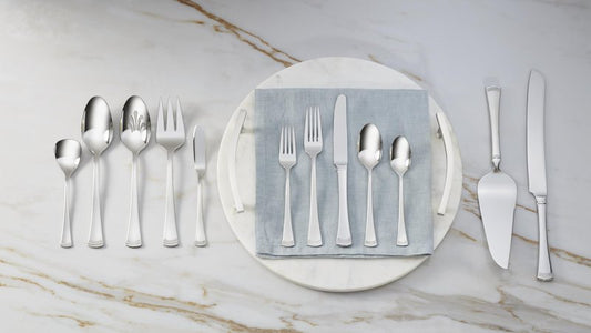 Lenox Silverware Serving Utensils Sets, Portola 5-Piece Hostess Set, Flatware Set, 18/10 Stainless Steel, Serving Spoons Fork Ladel & Pie Server, Mirror Finish Dishwasher Safe (Silver 5 Piece)