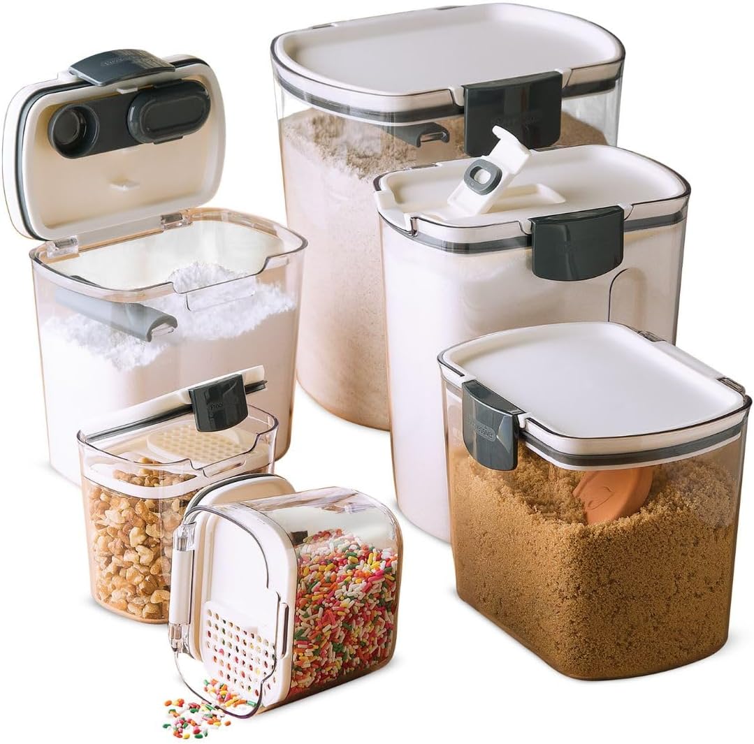 Progressive ProKeeper Baker's Airtight Storage Canister Set - Keeps Ingredients Fresh | 6-Piece Multicolor