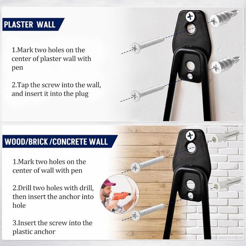 Heavy Duty Garage Hooks - 12 Pack Iron Storage Hangers with Anti-Slip Coating for Tools, Bikes & Ladders