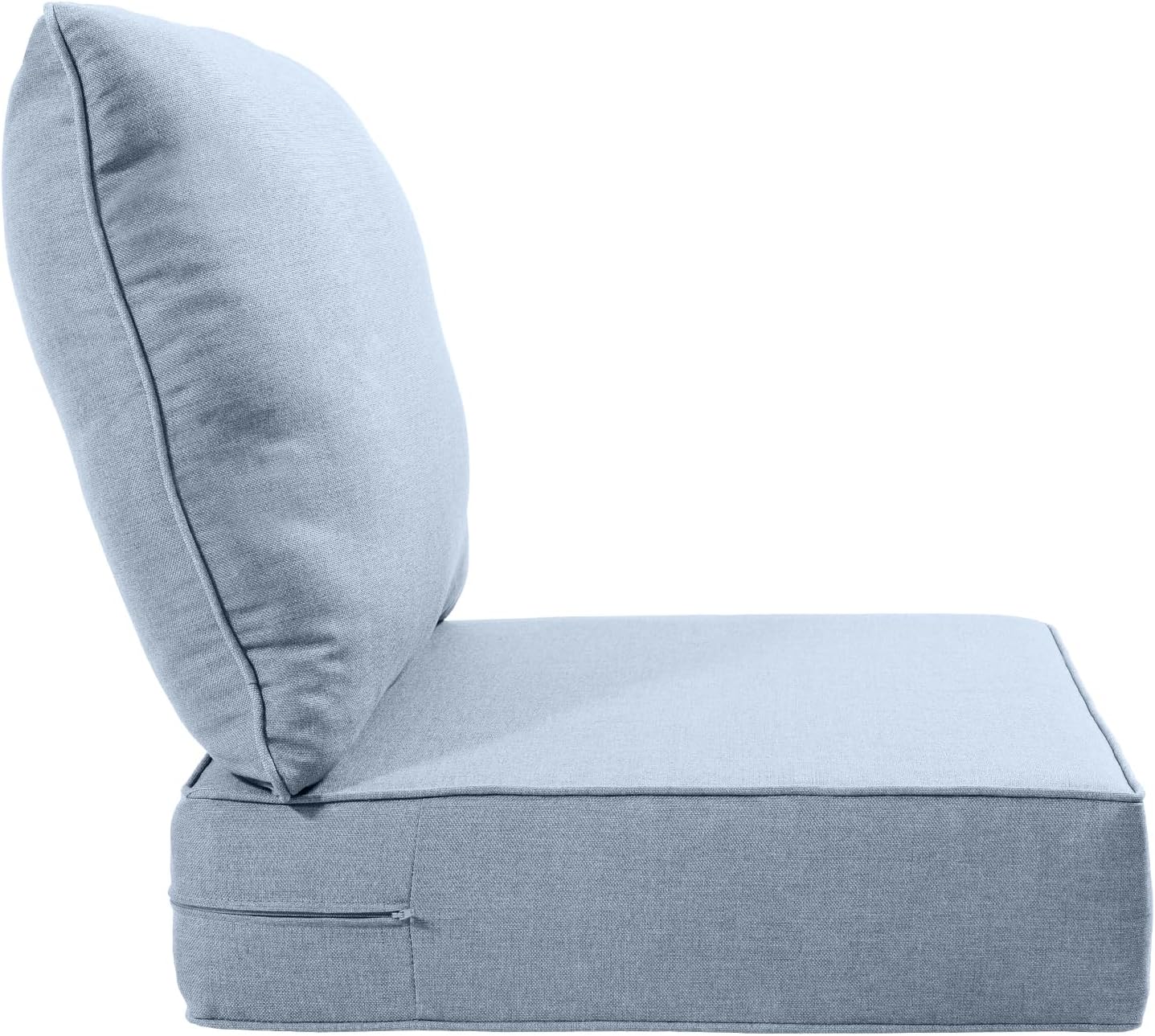 Skiennix Luxury Outdoor Cushions - Water, UV & Fade Resistant 24x24x6 Inch Set for Patio Chairs - Baby Blue