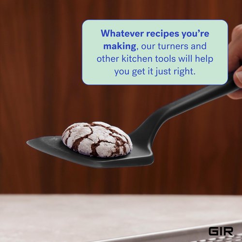 GIR: Get It Right Silicone Kitchen Spatula Turner - Non toxic cooking utensils for Nonstick Cookware, Cooking and Baking, Mini Flip - 11IN - Black