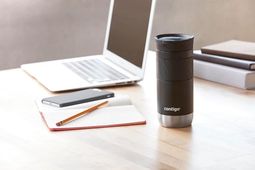 Contigo Byron Travel Mug - Vacuum-Insulated Stainless Steel | 16oz Licorice, Leak-Proof & BPA-Free