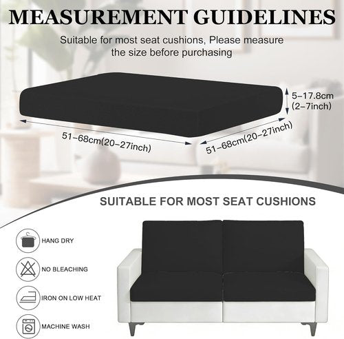 BIETYONE Patio Cushion Covers - 4Pcs Stretch Slipcovers for Outdoor Sofa - Washable & Reusable Protectors