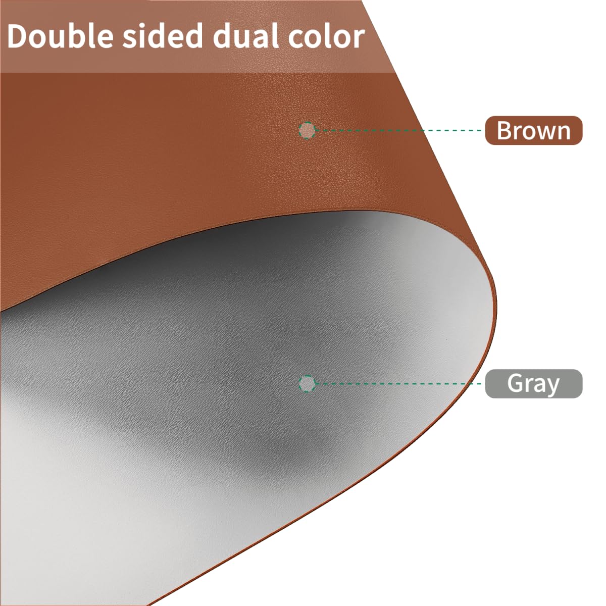 Zinkooat Faux Leather Table Cover,1.8mm Thick,40x60 Inch Table Protector,Table Protector for Dining Room Table,Dining Table Cover,Table Cover Protector,Dining Table Pads(Brown+Gray,40x60)