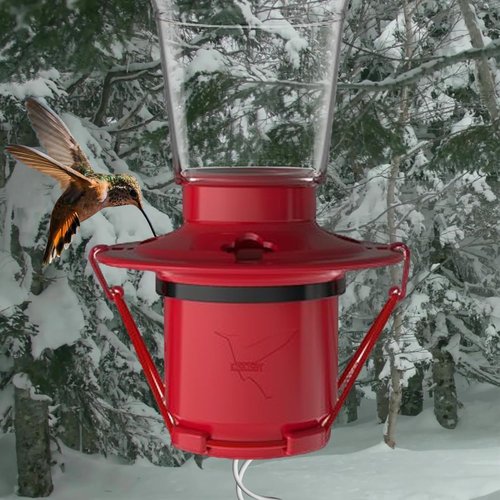 Hummingbird Feeder Heater - Outdoor Nectar Warmer for Freezing Weather | Attaches to Feeder Bottom (Red)