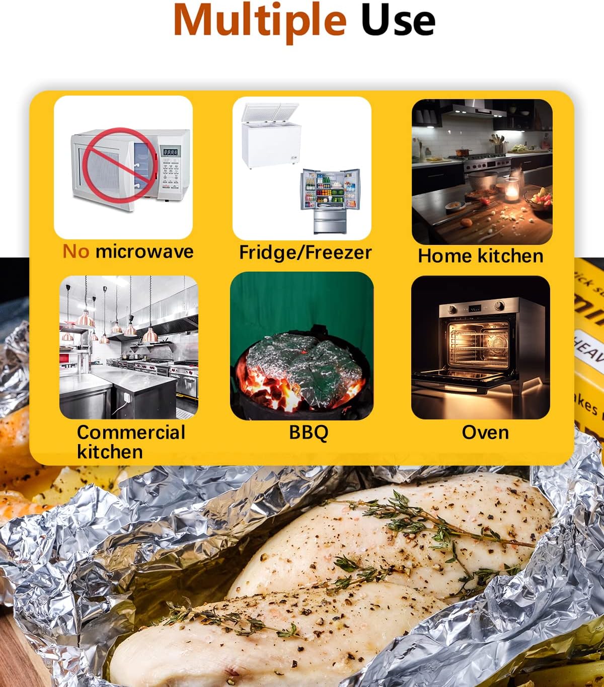 Katbite Heavy Duty Aluminum Foil - 17.7 Inch Wide, 30 Micron Thick Roll for Grilling & Baking | 525 Sq Ft