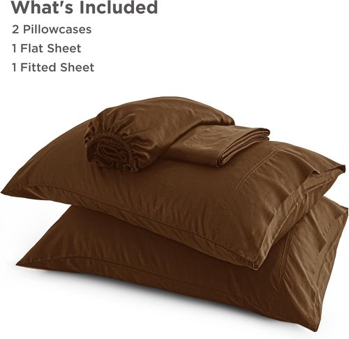 Bedsure Cooling California King Sheet Set - Breathable Rayon from Bamboo, Soft & Luxurious, Deep Pocket Up to 16 Inches, Brown