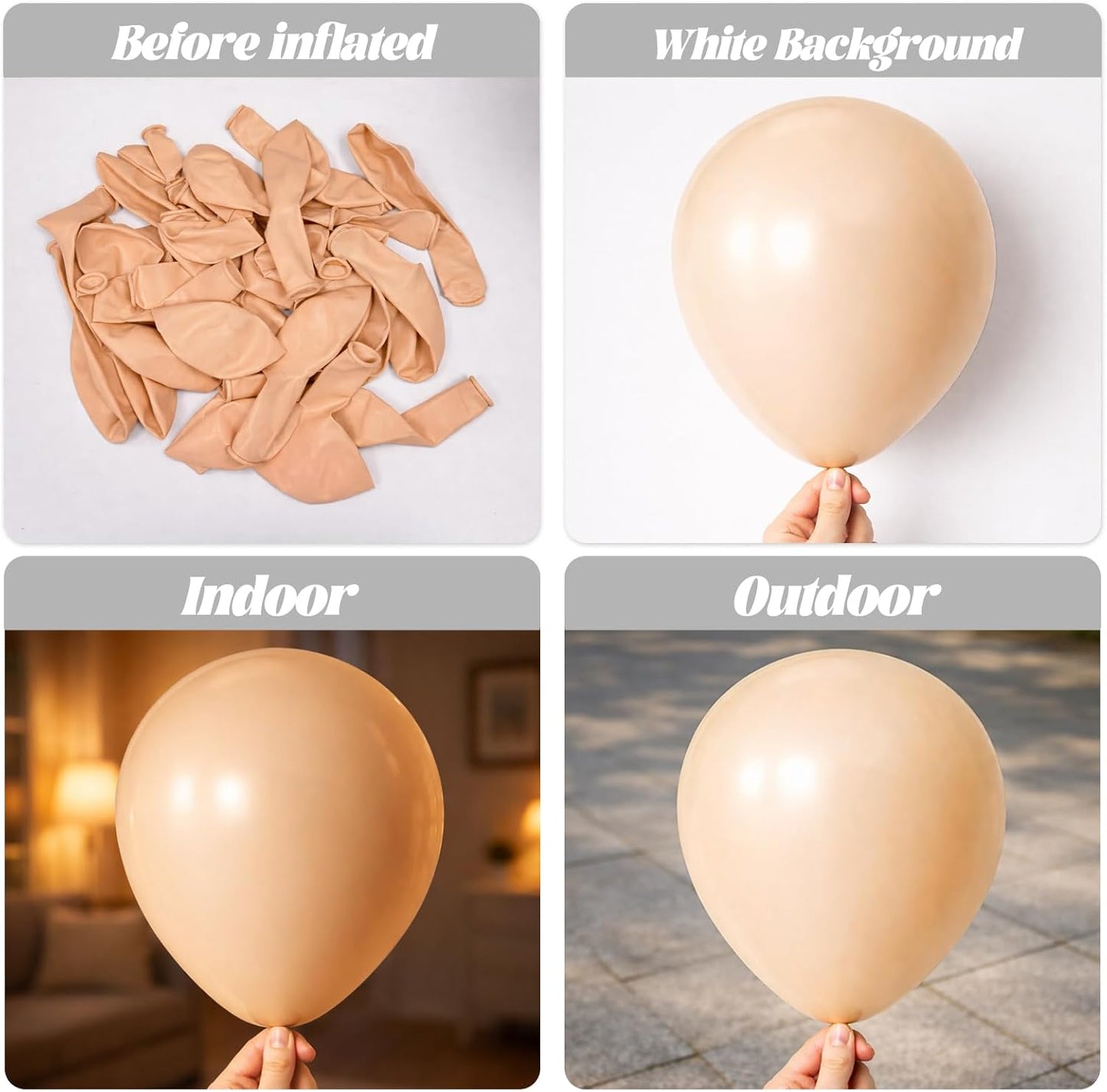 Voircoloria 110pcs Blush Balloons - 12 Inch Nude Latex Party Balloons for Weddings & Celebrations