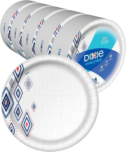 Dixie Disposable Paper Plates - Dinner Size, 220 Count, 10 1/16" | 5 Packs of 44 Plates