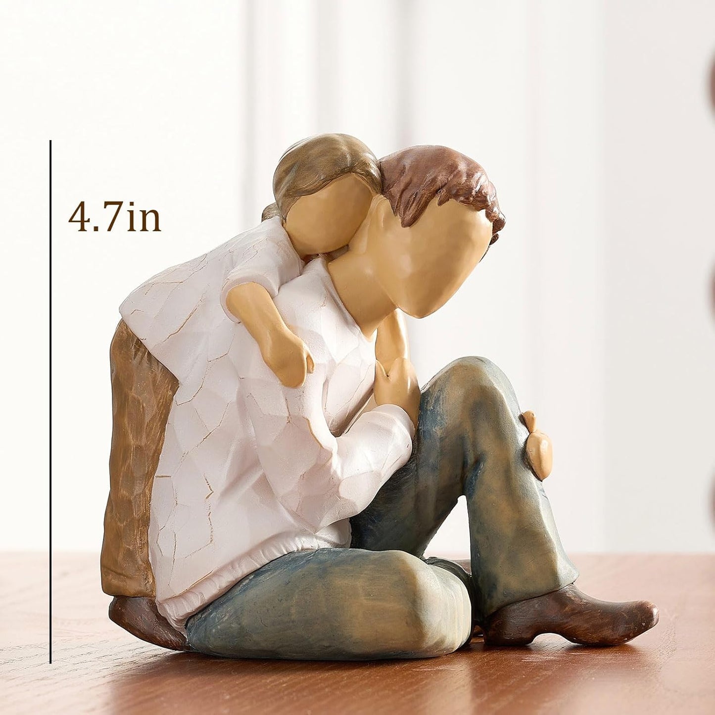 NAN ZAI NAN FANG Father-Daughter Figurine - Personalized Resin Sculpture for Dad | 4.7" Hand-Painted Gift