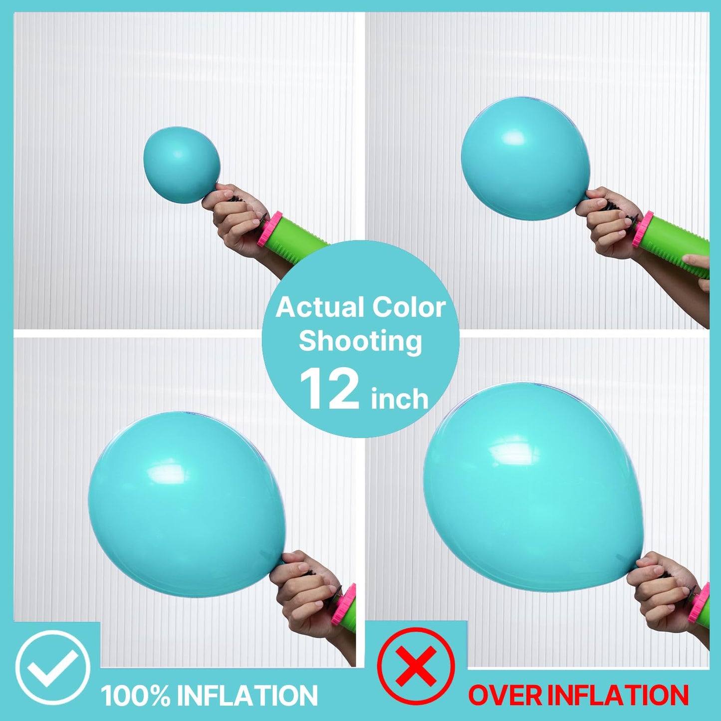 PartyWoo Teal Balloons 140pcs Different Sizes Pack of 18 12 10 5 Inch Turquoise Dark Teal Balloon Arch Kit for Baby Shower Gender Reveal Graduation Mermaid Birthday Pool Party Decorations Blue-Y69