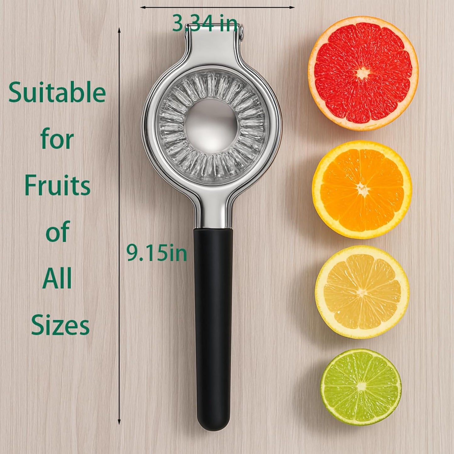 Stainless Steel Lemon Squeezer by [Brand Name] - Manual Citrus Juicer with Non-Slip Handles | Easy to Use & Clean