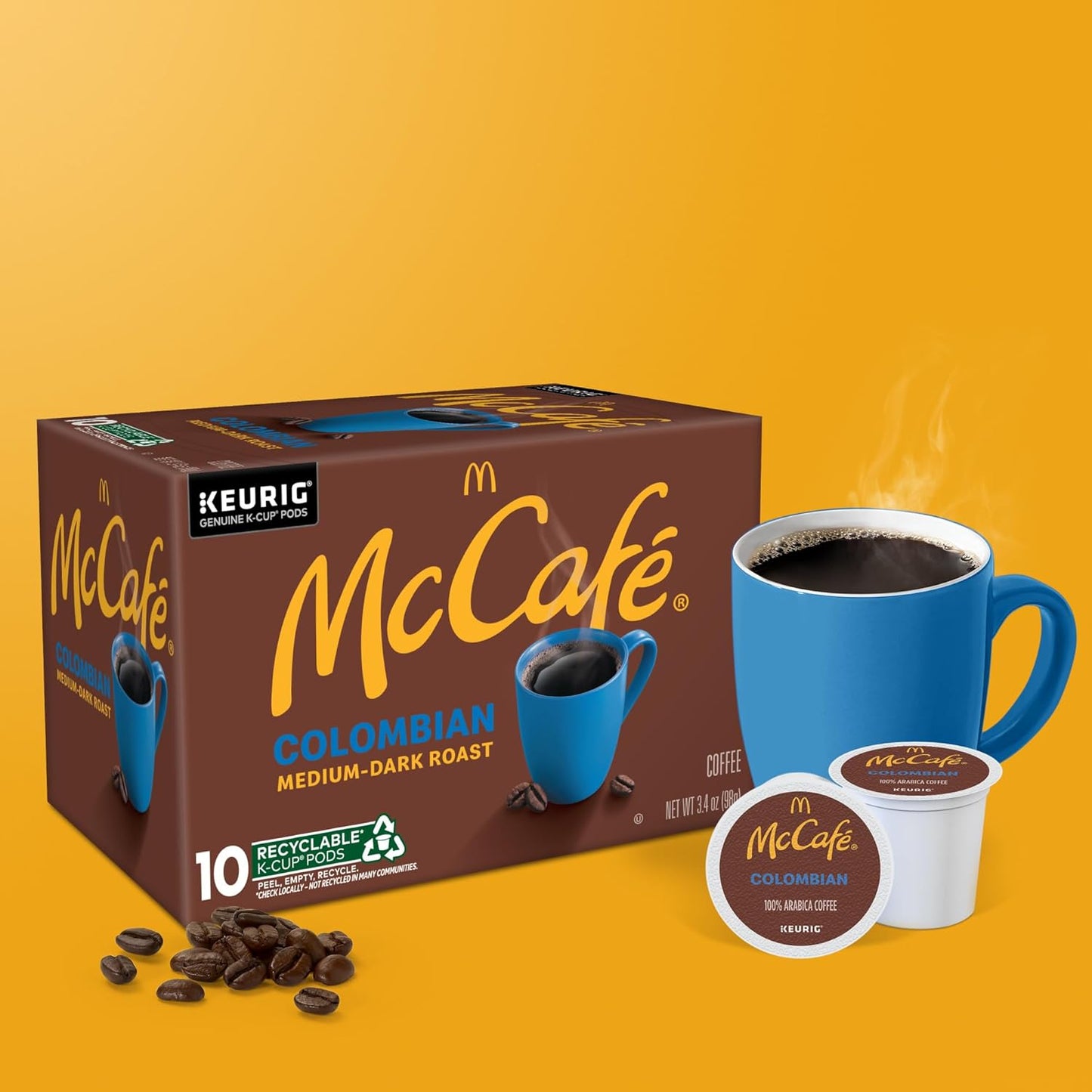 McCafe Colombian Coffee Pods - Medium Roast Single Serve K-Cup | 60 Count (6 Packs of 10)