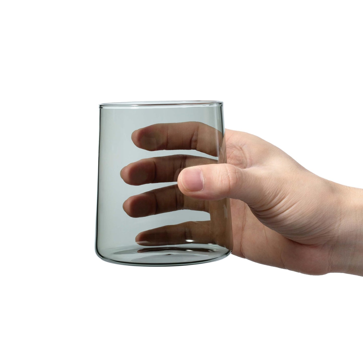 Joseph Sedgh Collection Smokey Grey Glass Tumbler Set of 4 – 16.5 oz Borosilicate Glassware – Durable, Lead-Free, Dishwasher Safe – Modern Grey Drinking Glasses for Home