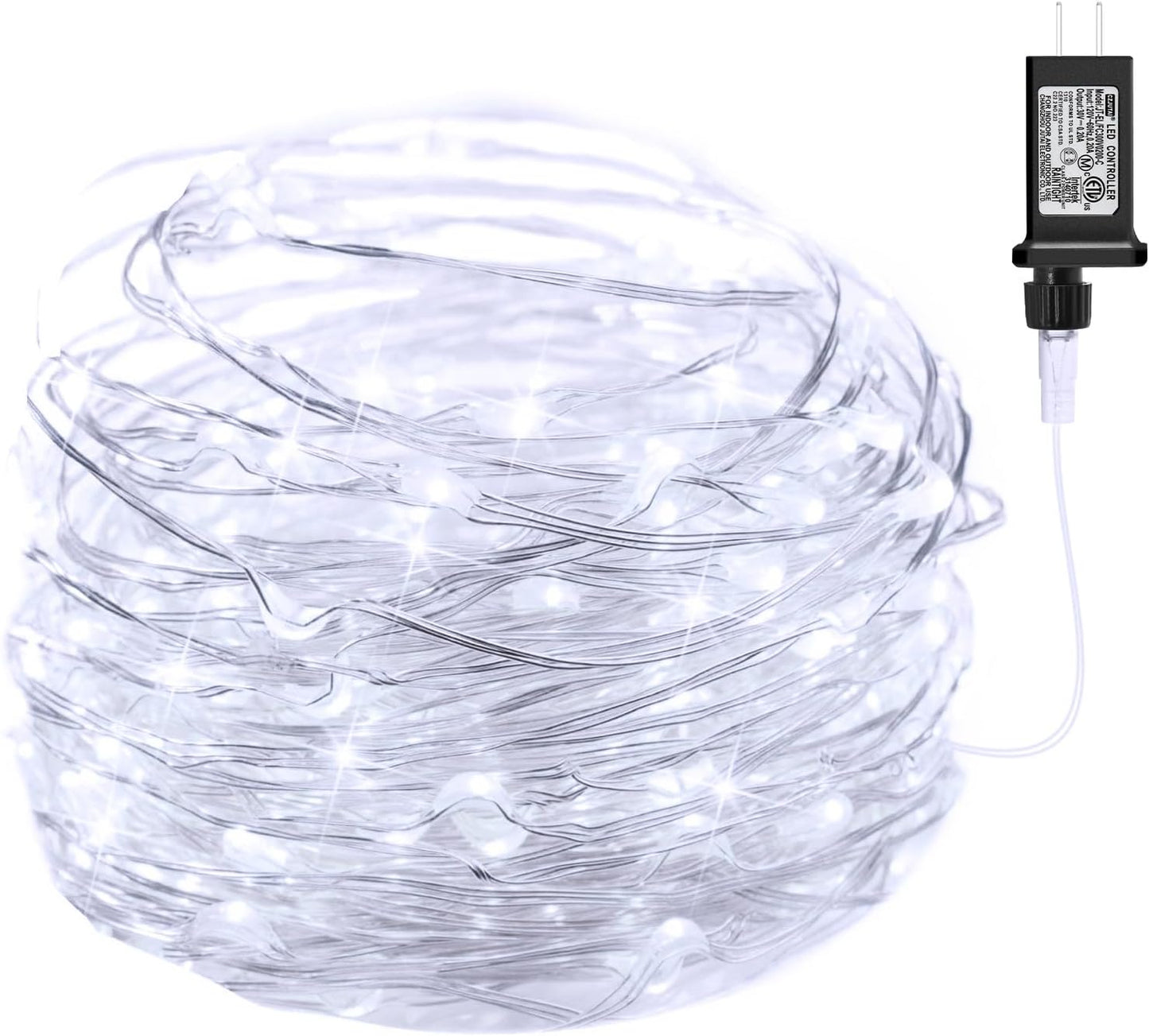 Minetom Fairy Lights - 100 LEDs 33 Feet Waterproof Starry String Lights | Pure White for Indoor & Outdoor Decor