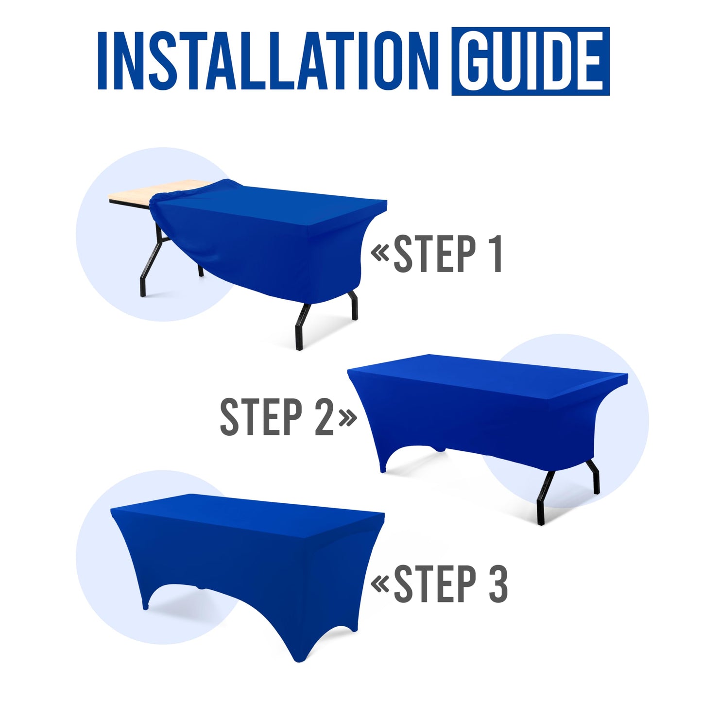 Utopia Kitchen Spandex Tablecloth 1 Pack [6FT, Blue] Tight, Fitted, Washable and Wrinkle Resistant Stretch Rectangular Patio Table Cover for Event, Wedding, Banquet & Parties [72Lx30Wx30H Inch]