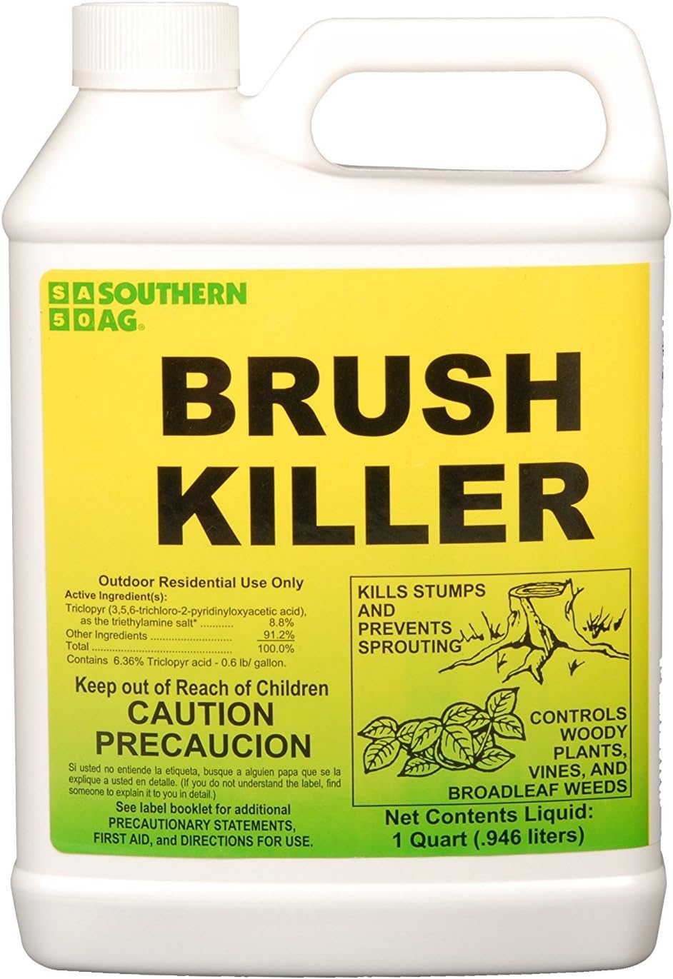 Southern AG Brush Weed Killer - Effective 1 Quart Formula for Fast Weed Control (32 oz)
