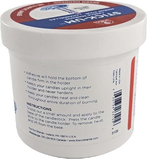 Fox Run Candle Adhesive - 12 Ounces of Stick-Um Holder Dots for Secure Candle Placement