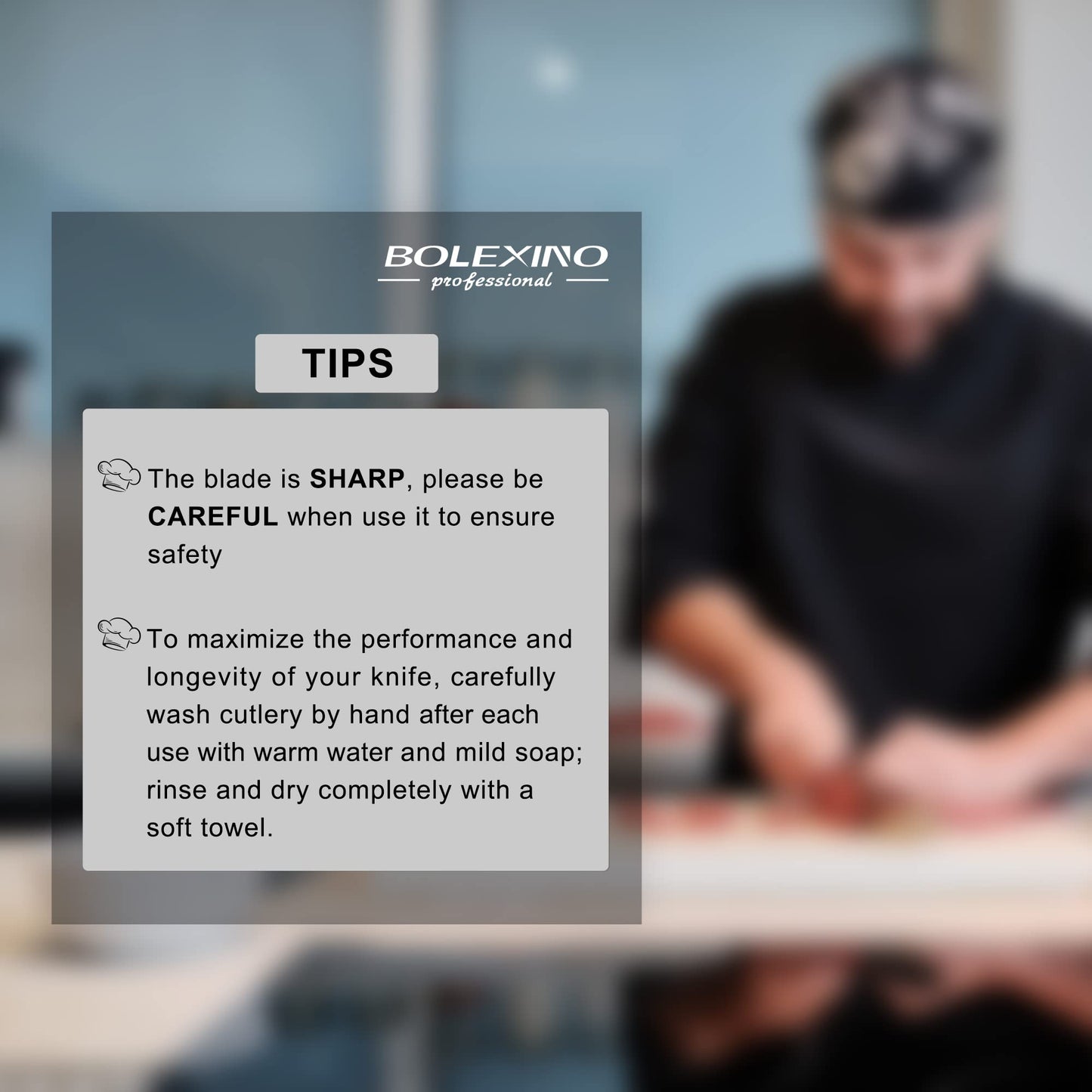 BOLEXINO 8 inch Professional Butcher Meat Knife W/Non-Slip Softgrip, Commerical-Grade Butcher Tool For Meat Cutting Trimming Deboning, Ideal For Butcher, Home Kitchen, X50CrMoV15 Stainless Steel