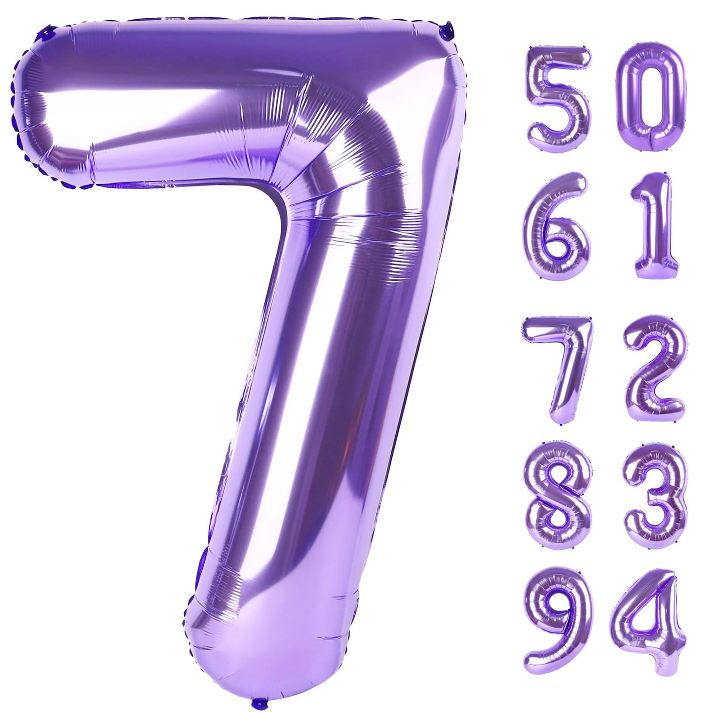 Purple 7 Balloon, Number Balloon 40 Inch, Purple Party Decorations, 7th Number, Purple Seven Birthday Decorations, Number 7 Balloons