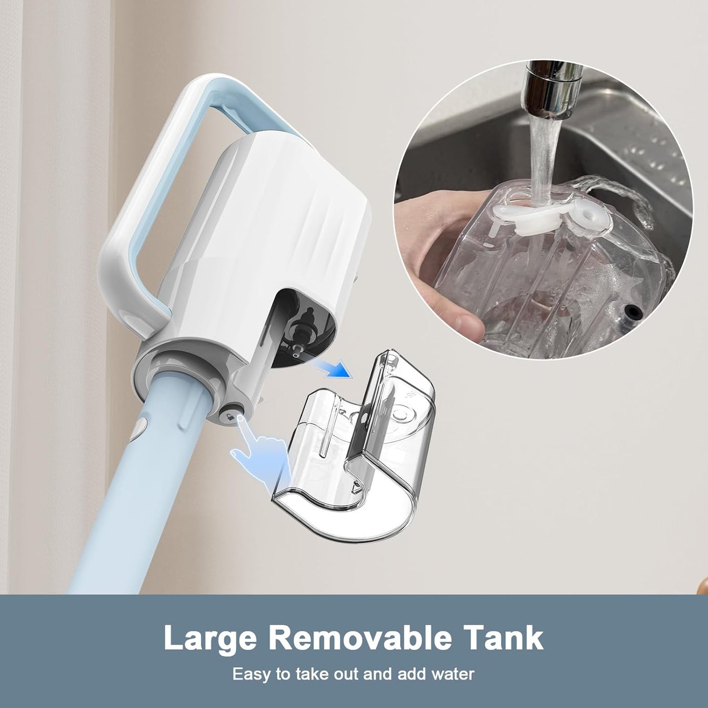 Skiennix 6-in-1 Steam Mop Cleaner - Versatile 2 Modes, 400ML Tank, 23FT Power Cable | Azure Color