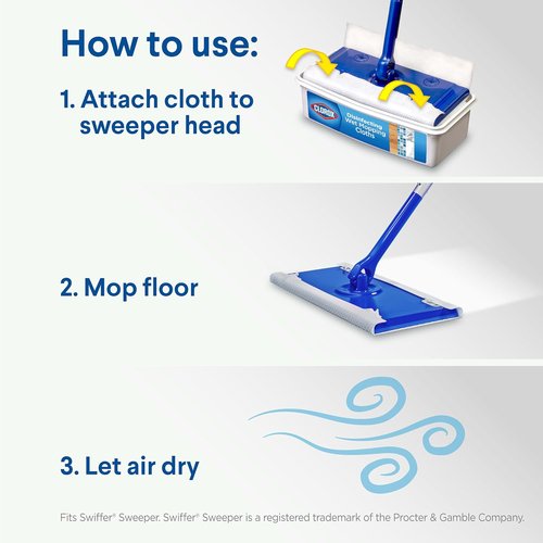 Clorox Disinfecting Wet Mop Pad - Multi-Surface Floor Wipes | 2 Packs of 24 Disposable Refills