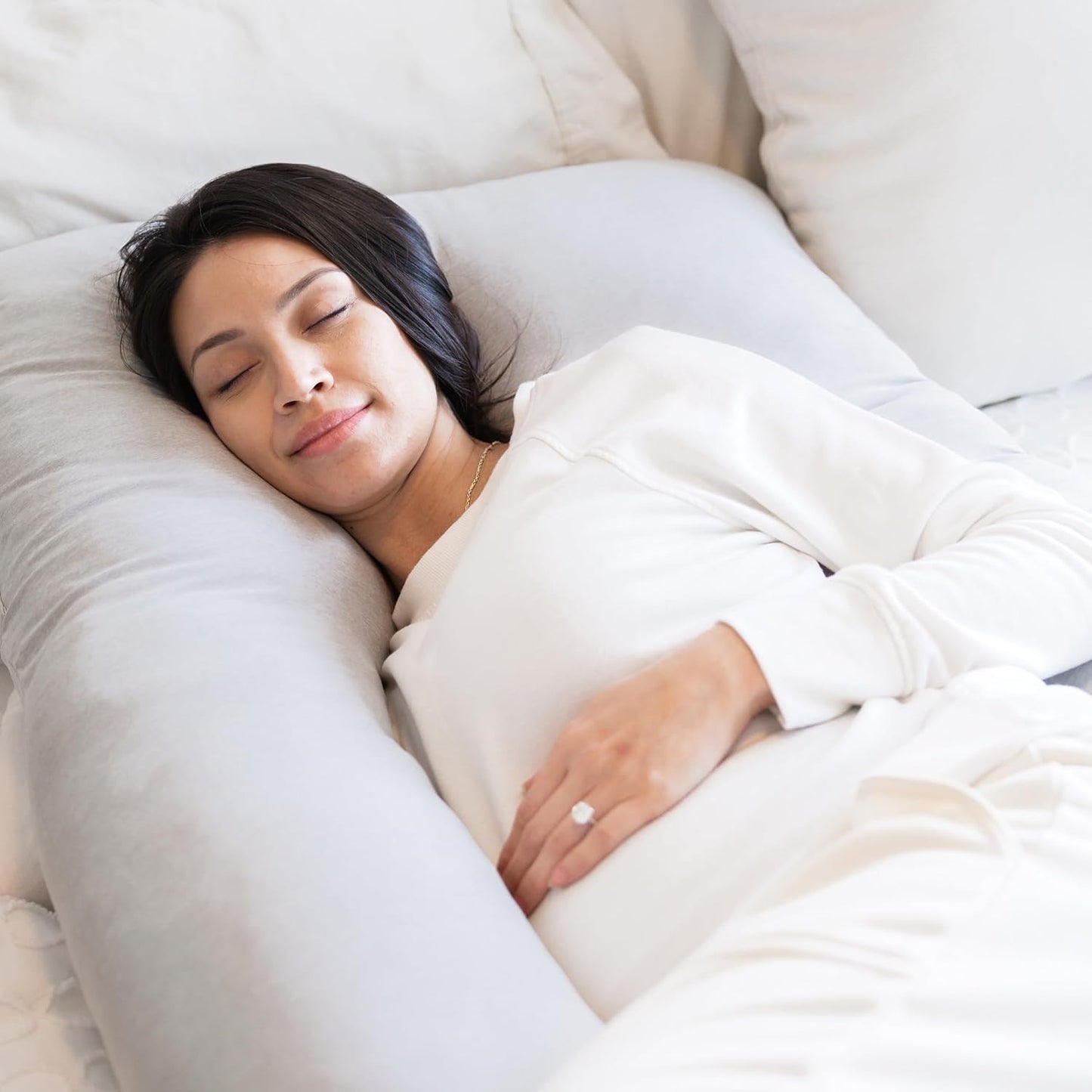 Regalo Premium U-Shaped Pregnancy Pillow - Ultra Soft Full Body Support for Sleeping & Feeding | Grey