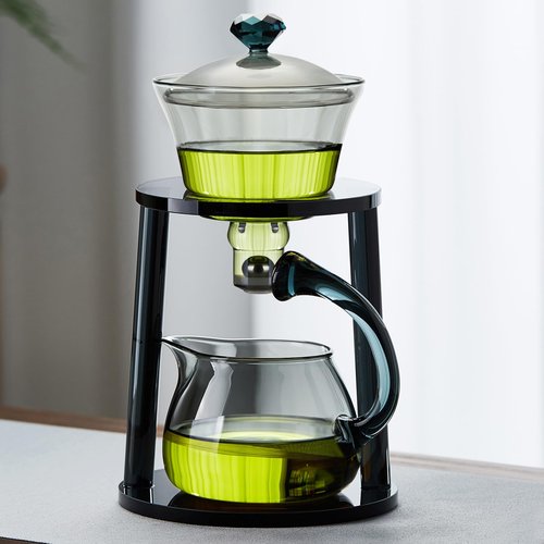 DOPUDO Magnetic Glass Teapot Tea Pot With Magnetic Ball, 12 OZ Drip-Teapot With Infuser, Kungfu Tea Set, Semi-Automatic Glass Turkish Tea Set 350ML.