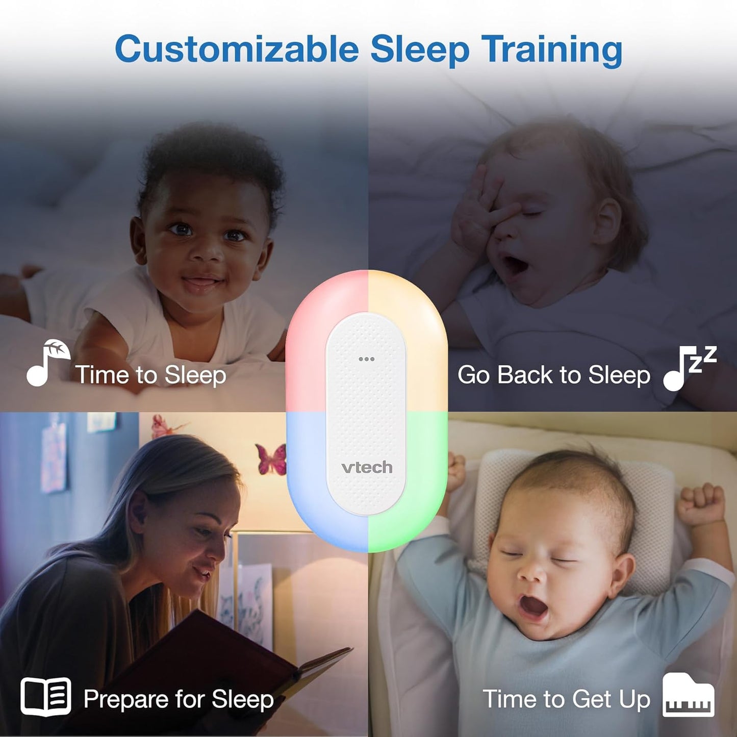 VTech BC8113 V-Hush Plug Sleep Training Soother - 40 Stories/Songs & Bluetooth Speaker with Multi-Color Night Light
