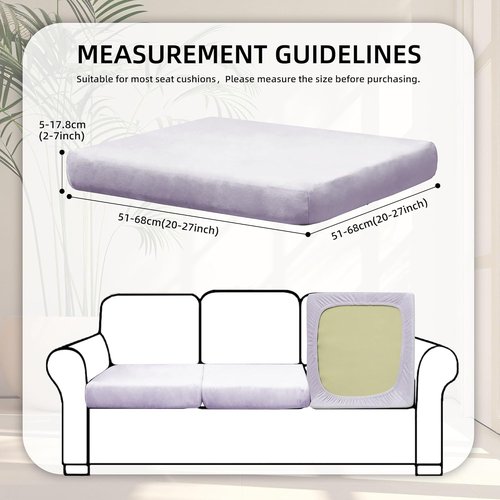 BIETYONE 8Pcs Stretch Velvet Patio Cushion Covers - Fluffy, Washable Slipcovers for Fall | Smoke Gray