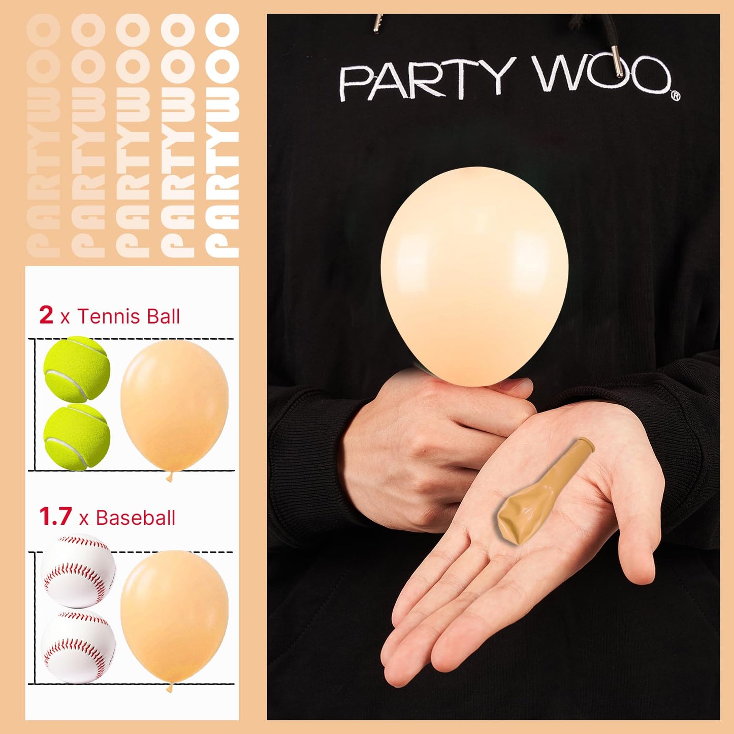 PartyWoo Nude Balloons 100pcs 5 Inch Apricot Boho Fall Neutral Latex Helium Balloons for Graduation Wedding Anniversary Birthday Boy Baby Shower Woodland Boho Theme Party Decorations Brown-F05