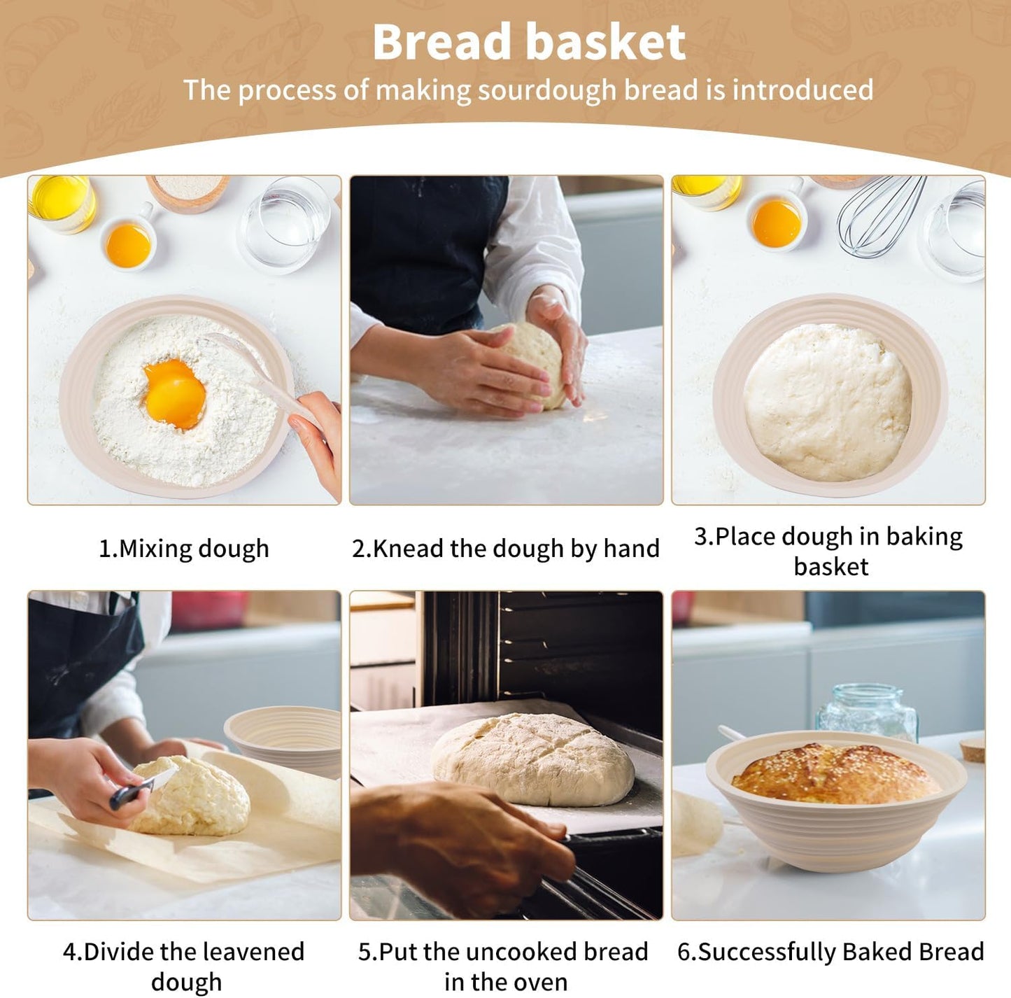 Skiennix Silicone Banneton Bread Proofing Baskets - 10" Oval & 9" Round Non-Stick Dough Bowls | BPA-Free Sourdough Baking Supplies
